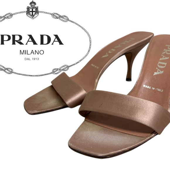 Prada Women's Brown Heeled Mules - Picture 1 of 7